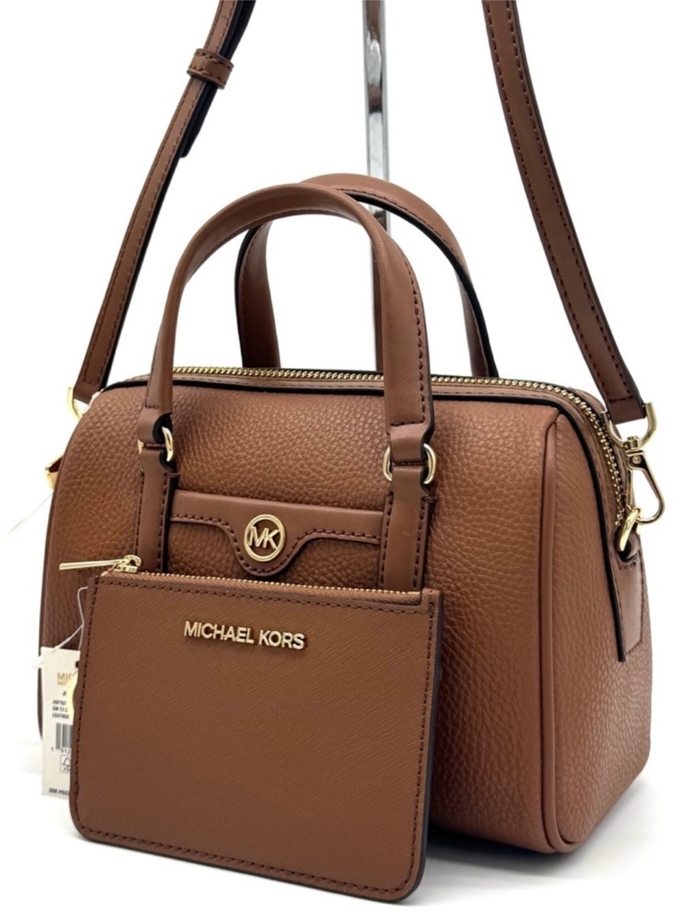 Michael Kors Small Travel Duffle Xbody Bag & Matching TZ Coinpouch Luggage